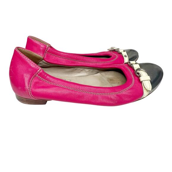 AGL ATTILIO GIUSTI LEOMBRUNI Ballet Flats Slip-On Leather Pink Silver Size EU 37 - Picture 3 of 8